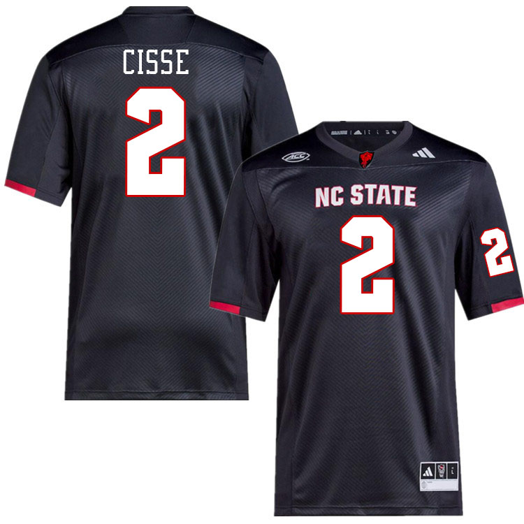 Men #2 Brandon Cisse NC State Wolfpack College Football Jerseys Stitched-Black